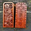 Suministros Taoístas Token de Madera de Azufaifo Relieve Estatuas de Wang Lingguan Decreto Token Orden de los Cinco Truenos de Wang Lingguan