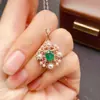 Pingente de Esmeralda Natural Transfronteiriço Acessórios Femininos Nicho Alta Qualidade Joias de Prata 925 5*6 Fábrica de Joias de Luxo Venda Direta