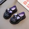 Zapatos de Piel para Niña Primavera y Otoño 2024 Estilo Nuevo Suela Suave Zapatos de Princesa para Niña Zapatos Mocasines Elegantes para Niña Estilo Británico con Lazo