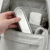 Conjunto de pauzinhos e colher de titânio puro, talheres portáteis de titânio puro, conjunto de talheres antibacteriano de cristal de gelo de alta qualidade com três peças para estudantes