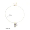 Colar com Zircônia Quadrada Exagerada Dourado 18K Estilo Ins Tendência para Mulheres Moda Ol Luxo Leve Corrente de Suéter de Alta Qualidade