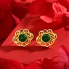 Brincos Vazados Femininos Hanfu Guofeng Menina Jade Sintético Retro Chinês Simples Ruyi Ping An Lock Joias para Orelha Venda por Atacado