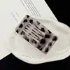 Pinza Cuadrada Hueca de Estampado de Leopardo de Gama Alta para Mujer, Pinza de Tiburón Retro para Toda la Parte Posterior de la Cabeza, Pinza Horizontal para Volumen de Cabello Grande