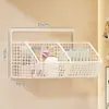 Estante de almacenamiento para pared para dormitorio, cesta colgante compartimentada sin perforaciones, organizador de pared para mesita de noche para estudiantes universitarios