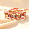 Nuevo Conjunto de Pulseras Trenzadas Arcoíris de Hilo con Cuentas de Estilo Étnico, Sencillo y Moderno, Superventas Transfronterizo Multicapa