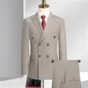Conjunto de Traje para Hombre para Primavera y Otoño, Traje de Lana de Negocios para Boda Juvenil, Esmoquin de Lujo para Novio