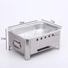 Horno Calentador de Caja de Papel de Estaño Kunquan Huajia Cuadrado Largo Olla Caliente Pequeña Horno de Alcohol Soporte Desechable de Papel de Estaño Horno para Pescado