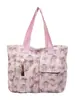 Bolsa Tote Huhu Macia com Laço Feminino Alça Larga Rosa Atmosfera Suave Estudante Universitário Compras Bolsa de Ombro Único