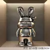 Lujo Ligero Chapado Eléctrico Conejo Adornos para Mueble de TV Accesorios para el Hogar Sala de Estar Entrada Mueble de TV Escultura de Muñeca Gama Alta