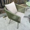 Mesas y sillas de exterior para villas con patio, mesas y sillas de cuerda tejida, muebles de jardín de exterior, impermeables y resistentes al sol, mesas y sillas de balcón de ocio nórdico