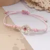 Flores secas, flores preservadas, pulseira de flor de pessegueiro e gipsofila, flores em cordão de cera bicolor colorido de vidro, joias para transmissão ao vivo transfronteiriça atacado