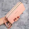 Nueva cartera larga con cremallera para mujer, monedero, bolso multifuncional para teléfono móvil, gran capacidad, tarjetero simple para múltiples tarjetas