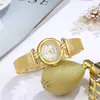 Nuevos Relojes para Mujer al por Mayor Transfronterizos de Nicho Relojes Dorados Relojes de Pulsera Sencillos Elegantes de Malla de Acero Cuarzo para Mujer