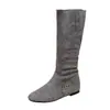 Botas Largas Caladas Estilo Francés para Mujer 2025 Nuevo Otoño Botas Martin Versátiles con Aumento Interno de Altura, Suela Suave, Botas de Montar por Encima de la Rodilla
