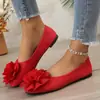 Zapatos Mocasines de Tela Floral 2026 Otoño Nuevo Estilo Suela Plana Talla Grande Transfronterizos Cómodos de Boca Baja Mocasines para Mujer Venta al por Mayor