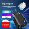 Fornecimento Direto Transfronteiriço Cabeça de Carregamento USB Adaptador para Celular Padrão EUA/UE Carregador Rápido Duplo Inteligente Carregamento Rápido