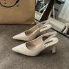 Sandalias retro francesas de punta al por mayor primavera y verano nuevo temperamento zapatos de punta para mujer zapatos profesionales de trabajo