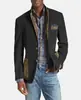 Blazer de comercio exterior a medida de un solo botón con dos botones y bolsillo grande para hombre, chaqueta de traje casual a cuadros de corte ajustado