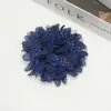 Tejido de malla con relieve dorado y diseño floral tridimensional esponjoso para accesorios de pelo DIY hechos a mano, ropa, zapatos, bolsos y accesorios de decoración para mascotas
