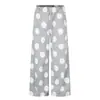 Calça casual feminina com estampa lateral estilo americano, novo modelo 2026, cintura baixa, solta, modeladora, calça de perna larga versátil até o chão