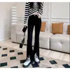 Jeans de Campana Dividida para Mujer Primavera Otoño 2026 Nuevos de Cintura Alta Adelgazantes 150 Persona Baja Pantalones de Campana Negros