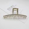 Pinza para el cabello extra grande de 14 cm para mujer, con parte trasera de verano, con perlas y diamantes de imitación, pinza para el cabello, pinza grande de tiburón, horquilla para el cabello