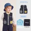 Colete jeans jellybaby para meninos outono top para bebês com padrão de cor contrastante colete infantil roupa de bebê menino