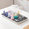 Bandeja para Tazas de Sala de Estar Taza de Té Doméstica Taza de Agua Plástico de Doble Capa Rectangular Plato Escurridor para Tazas de Té Plato de Té Nórdico