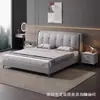 Cama Matrimonial Tapizada de Lujo Ligero Italiano Moderna Minimalista Dormitorio Principal Cama de Cuero 1.5/1.8 Metros Dormitorio Uso Doméstico Cama Grande