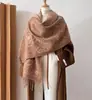 Bufanda Nueva de Imitación Cachemir Doble Cara con Borlas para Mujer en Otoño e Invierno Bufanda Gruesa Cálida Versátil Moderna de Alta Gama Chal con Letras