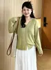 Jaqueta fina versátil de cor sólida para mulheres plus size, top casual, coleção de outono 2026, cardigã de tricô com corte solto para mulheres curvilíneas