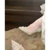 Sapatos de Casamento Super Fada Estilo Novo Primavera e Outono 2026 Sapatos de Noiva Salto Alto com Strass Confortáveis Sapatos para Festa de Noivado