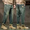 Calças Jeans de Primavera e Outono Masculinas Simples Tendência Marca Versátil 2024 Novo Soltas Retas Harem Casuais Longas Calças Masculinas