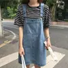 Falda de Peto de Mezclilla Nueva Holgada Talla Grande Estilo Coreano Verano 2023 para Chicas Gorditas