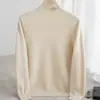 Suéter de Lã Masculino Novo Outono e Inverno Gola Alta Camisa Básica Formato de Linha Única Suéter Casual de Negócios Sem Costura Processamento e Personalização Masculina