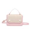 Bolso de mano de moda con costuras de color en contraste, novedad de verano 2024, elegante bolso cruzado informal con textura, pequeño bolso cuadrado moderno.