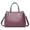 Bolsa Feminina Mais Vendida Bolsa de Couro de Vaca Grande Capacidade Bolsa Tote Elegante para Mãe de Meia-Idade Bolsa da Moda para o Trabalho