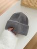 Gorro de Lana Tejido de Lana de Conejo de Angola Suave y Ceroso para Blogger Sombrero Frío Blanco para Mujer Otoño e Invierno Todo Fósforo Cara Cálida Pequeño