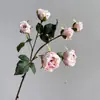 Flores Artificiais de Rosa Bolha Multi-Cabeças de Comércio Exterior, Flores Artificiais, Enfeites de Chão para Casa, Flores Artificiais, Rosas Pequenas Multi-Cabeças para Casamento