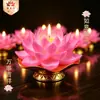 Lámpara de Loto Ruyi de 24 horas Vela de Cera de Mantequilla de Fortuna y Sabiduría para Ofrendas Budistas Paz y Prosperidad Lámpara de Loto Año de Paz Tras Año
