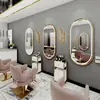 Espejo Estación de Barbería Famoso en Internet de Moda, Espejo para Salón de Peluquería, Dedicado para Cortar el Cabello, con Luces LED, Montado en Pared, Unilateral, Diseño Simple