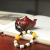 Adornos de Palosanto Africano para Llevar en la Mano, Colgantes que Atraen la Riqueza, Pixiu, Dios de la Riqueza, Artesanías de Mercado Nocturno, Venta al por Mayor