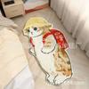 Fábrica de alfombras de cachemir con diseño de gato, venta al por mayor, para sala de estar, dormitorio, alfombra lavable a máquina, linda alfombra de dibujos animados para ventana salediza, manta para mesita de noche