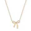Collar de Nudo de Lazo Estilo Europeo y Americano Transfronterizo, Gargantilla de Cobre Nicho Simple Moda Colgante de Piña, Joyería de Moda para Mujer para el Trabajo