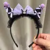 Nueva Diadema Kuromi para Niños Diadema Trenzada Sanrio para Niñas Accesorios para el Cabello de Princesa Diadema de Peluca Corona Cinta para la Cabeza