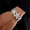 Pulsera Única de Estrella de Mar con Encanto Transfronterizo Europeo y Americano, Pulsera Creativa con Elementos Marinos, Artesanía Exquisita, Joyería de Mano de Lujo
