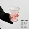 Taça de cristal vintage em relevo para sorvete e sobremesa, copo alto de vidro doméstico estilo europeu, alto valor estético