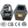 Enchufe de Corriente Tres en Uno Ac-01A con Fusible, Agujeros de Posicionamiento con Tornillo y Interruptor, Enchufe Estándar Americano ETL