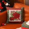 Amazon Transfronteiriço Decorativo de Natal Jacquard Tingido em Fio Bordado Capa de Almofada para Sofá Capa de Travesseiro Desenho Boneco de Neve Veado Lote