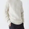 Suéter de Cuello Redondo a Cuadros Tridimensional Moda Casual Suéter de Punto Holgado de Color Sólido Estilo de Prendas de Punto para Hombre Opcional